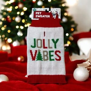 Jolly Vibes Pet Holiday Christmas Dog Sweater NWT Size Medium